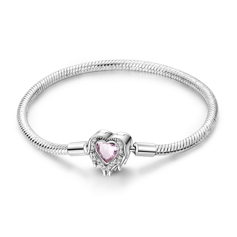 925 Sterling Silver Charm Bracelet - Leaf, Clover, Butterfly & Heart Design | 17-20cm Adjustable