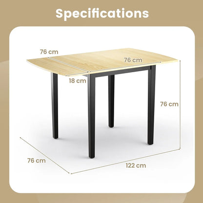 GOFLAME Folding Dining Table Drop Leaf Tables Home Wood Kitchen Table with Foot Pad