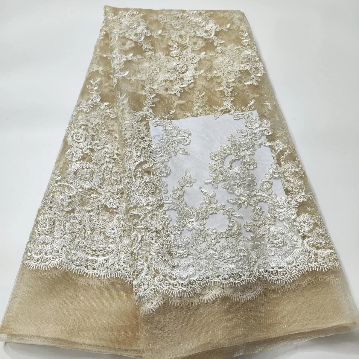 White African Lace Fabric 2025 Embroidered Nigerian Lace Fabric High Quality Cord lace French Tulle Fabric Wedding L-W006A