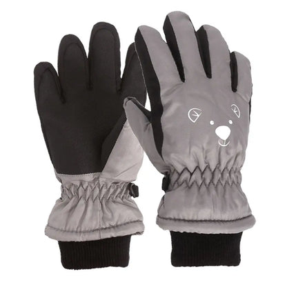Winter Children Boys Girls Cute Cartoon Non-slip Thick Warm Sports Mittens Kids Ski Gloves Waterproof