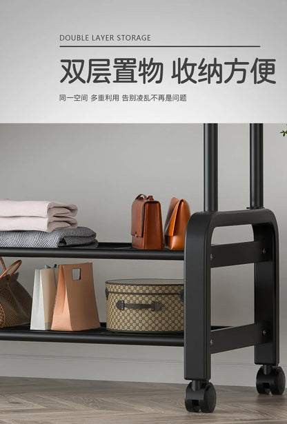 Standgarderobe Mäntel Seite Kinderzimmer Rack Wohnmöbel Garderobenständer Bodenständer Kleiderwand Kleiderbügel Kleiderbügel