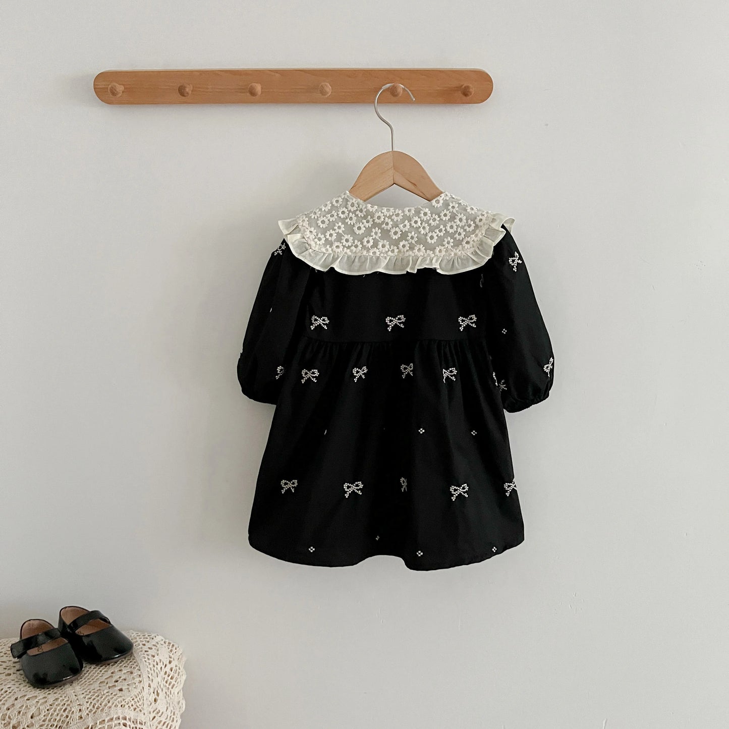 Autumn 0-6Yrs Girls Princess Dress Baby Girl Clothes Clothes Butterfly Collar Baby Girl One Piece Clothes Embroidery Kids Dress