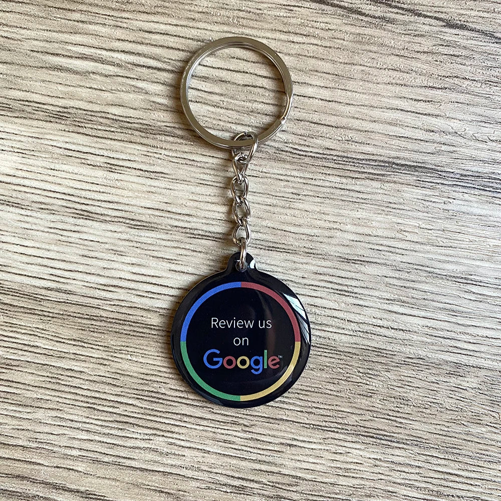 Waterproof  Epoxy  NFC Tap Review Keychain Google Review Follow us on Instagram Facebook NFC Key Card