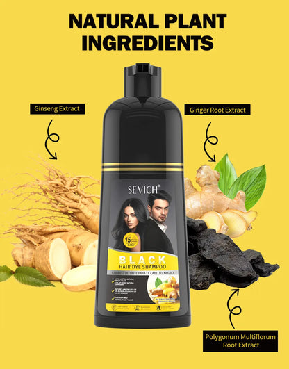 Ginger Black Hair Dye Shampoo 500ml Diy Herbal Coloring Hairs Instant Gray To Black Instant Coloring Shampoo For Women&Men