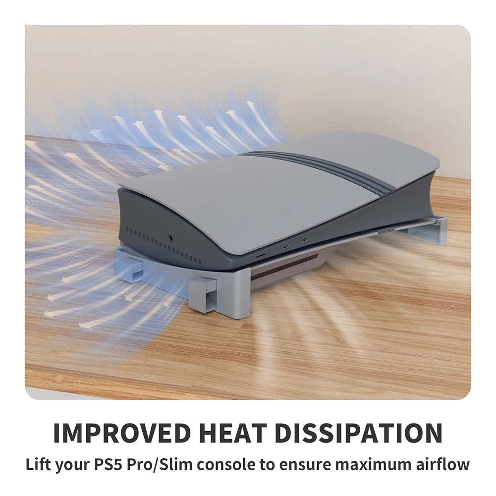 Horizontal Game Console Base Stand Holder Game Console Desk Stand Storage Rack Host Storage Rack for PS5/PS5 Slim