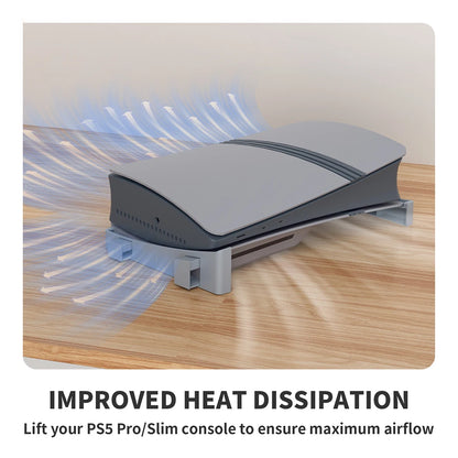 Horizontal Game Console Base Stand Holder Game Console Desk Stand Storage Rack Host Storage Rack for PS5/PS5 Slim