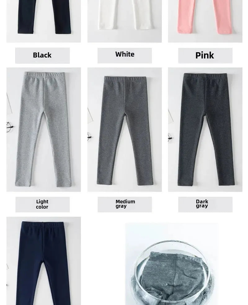 Girls Pure Cotton Long Pants - Slim Fit Thermal Underwear for Kids | Spring Autumn Base Layer