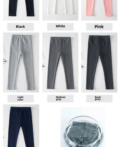 Girls Pure Cotton Long Pants - Slim Fit Thermal Underwear for Kids | Spring Autumn Base Layer