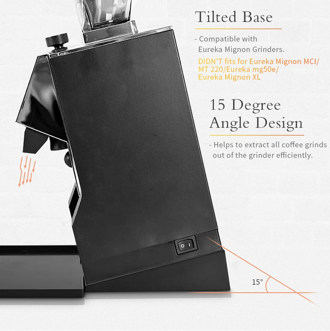 CAFEMASY Incline Stand with Tray Compatible With Eureka Mignon Espresso Coffee Grinder Accessories