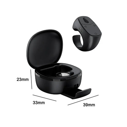Bluetooth Ring Remote Control One Click Selfie Page Turning Roller Fingertip Controller for Phone Liking Scrolling Hands Free