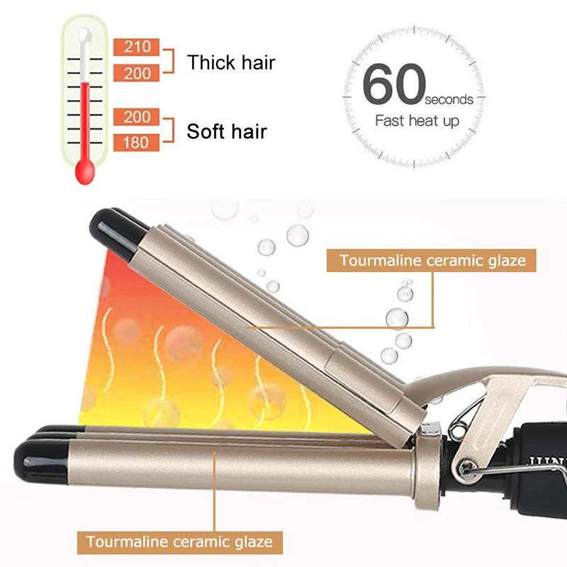 Five Tube Wave Curling Iron Hair Tool Salon And Home Use Ceramic Smart Temperature Control Fast Heating Hair Waver Styling Tools