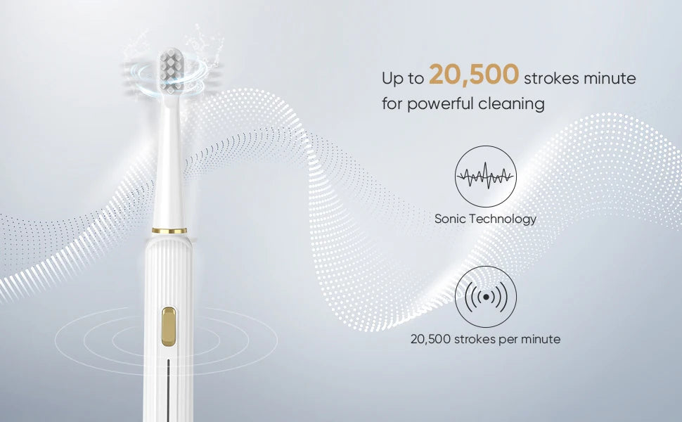 SEJOY Electric Toothbrush with 12 Brush Heads, Sonic Electric Tooth brush with 25500 VPM Deep Clean 5 Modes, Rechargeable