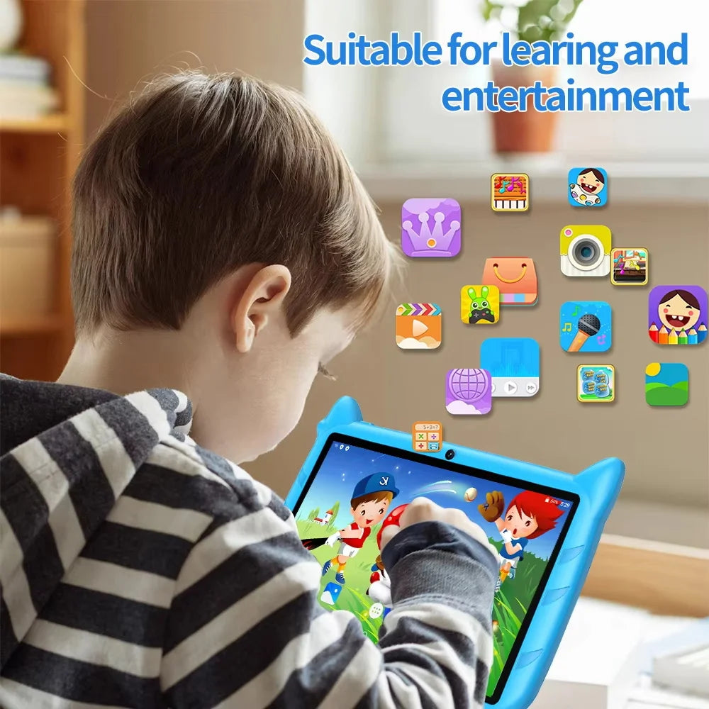 2024 New 7-inch WIFI Children's Tablet Four Core 4GB RAM 64GB ROM Game Education Children's Gift Android 9.0