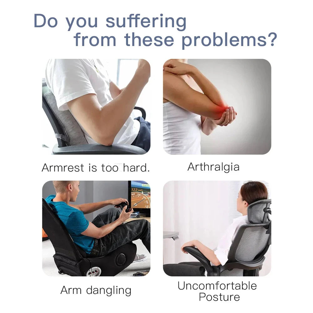 Office Chair Armrest Pad Elbow Pillow Comfortable Support Cushion Memory Foam Inner Core Sofa Cushion For Home Office Game Chair