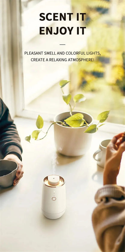 Car Aroma Diffuser Air Freshener Start-Off Function USB Rechargeable Essential Oil Diffuser 9 Color Lights Fragrance Diffuser