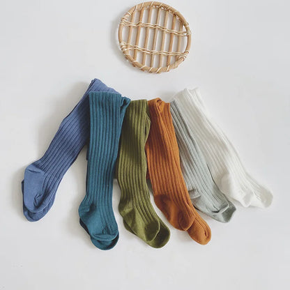 Girls Cotton Tights - Soft Knitted Pantyhose for Babies & Toddlers | Macaron Colours