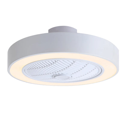 KOMORE Round Acrylic LED Ceiling Light Fan with Remote Control 3 Colour Temperature for Office, Living Room, Bedroom
