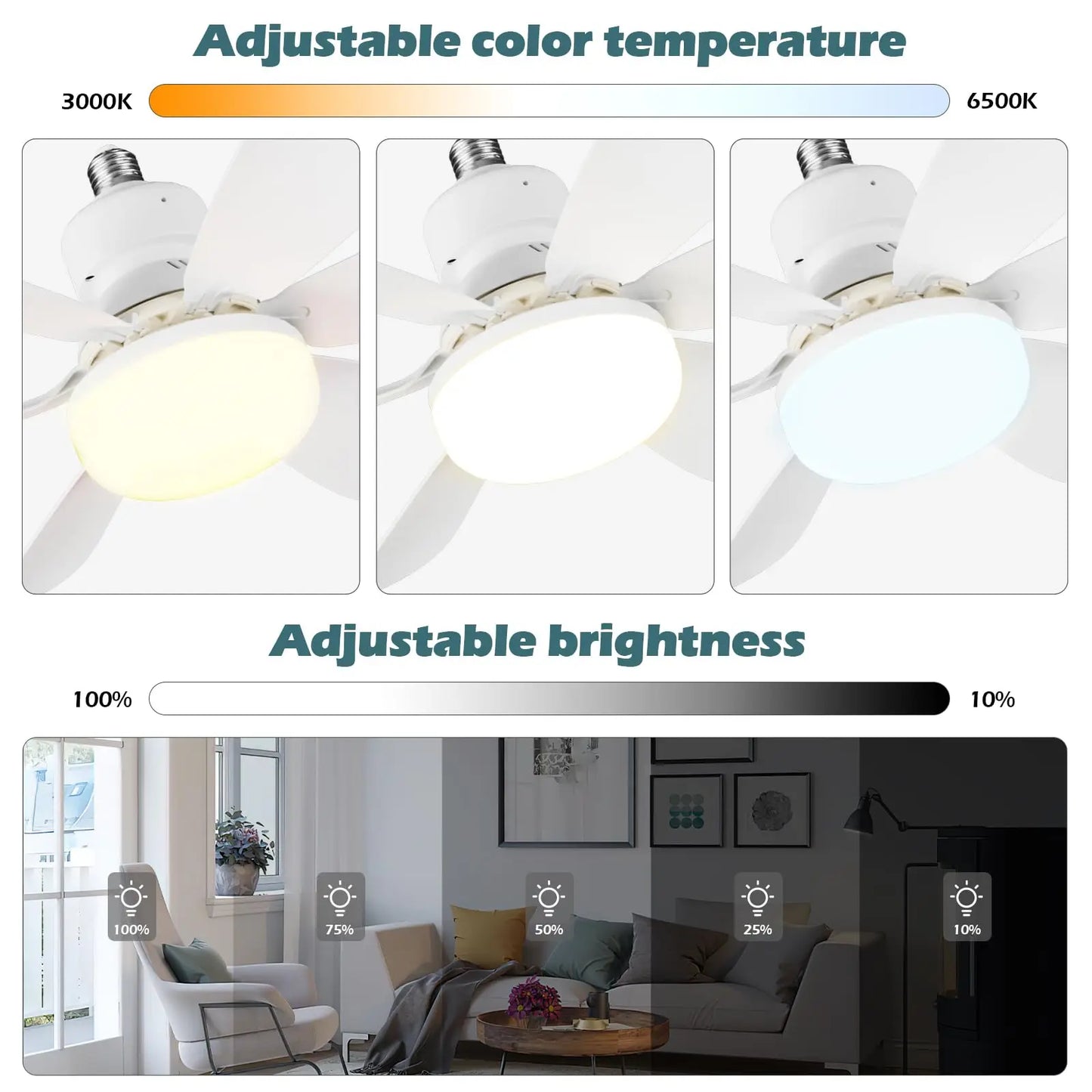 IRALAN Modern ceiling led light fan 52CM 42CM silent with remote control ceiling fan lamp for room office study kitchen