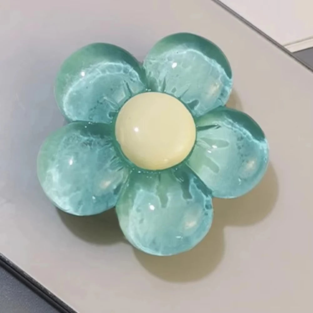 Korean Cute 3D Transparent Flower Phone Grip Tok Griptok Japan Phone Holder For iPhone 15 14 13 Phone Pro Max Stand Holder