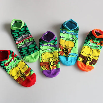 Teenage Mutant Ninja Turtles TMNT Socks Cartoon Women Men Anime Cute Socks Short Cotton Blends Low Cut Ankle Boat Socks Summer