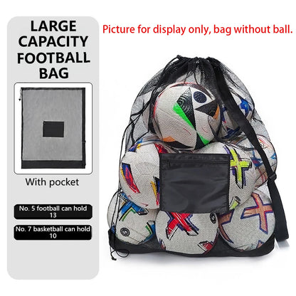 Loogdeel Football Basketball Ball Pack Double Shoulder Storage Pouch Shoulder Net Pocket Bag Training Sports Equipment Bag
