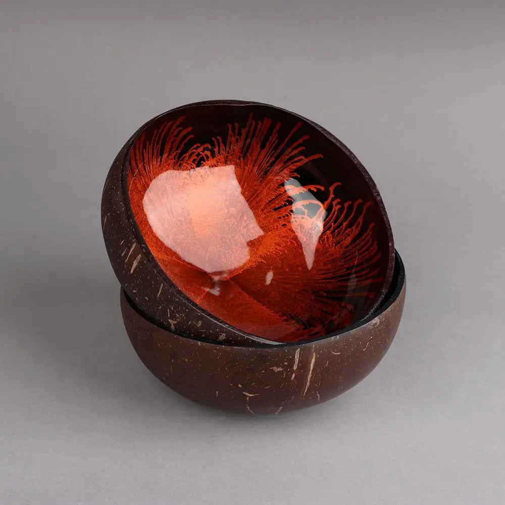 Natural Coconut Shell Bowl Dishes Handmade Kitchen Key Candy Nut Storage Bowl Paint Mosaic Craft Home Decor