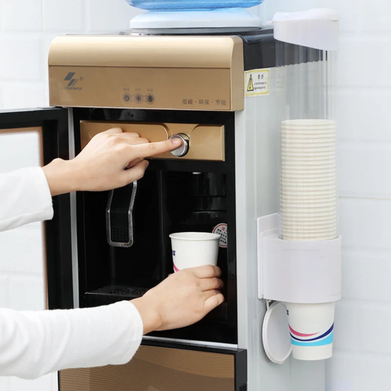 Disposable Paper Cup Remover Automatic Water Dispenser Cup Holder Home Punch-free Wall-mounted Cup Storage Rack