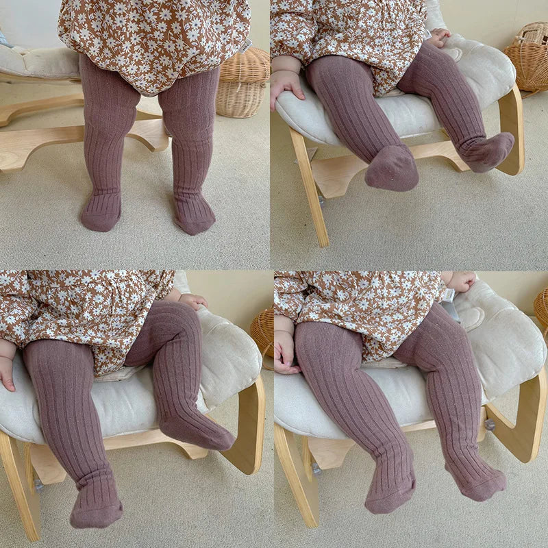 Girls Cotton Tights - Soft Knitted Pantyhose for Babies & Toddlers | Macaron Colours