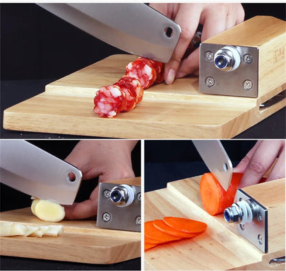 Biltong Cutter Biltong & Jerky Slicer + Oak Cutting Board Household Wooden Seat Guillotine