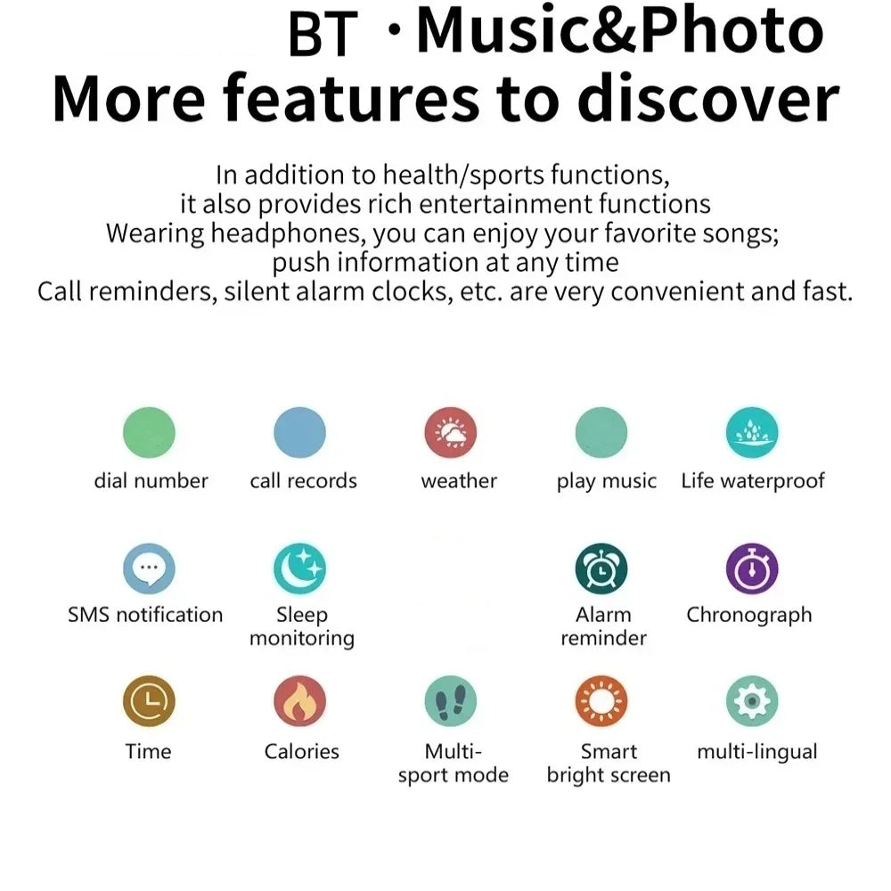 2025 Sports Smartwatch For Men Women Android IOS Phone 1.73" Screen Bluetooth Answer Call Heart Rate Fitness Tracker Watches