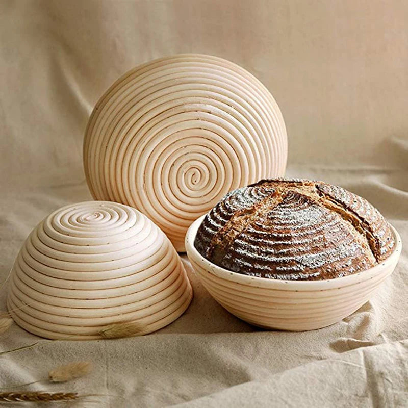 UPORS Rattan Bread Proofing Basket Natural Oval Rattan Wicker Dough Fermentation Sourdough Banneton Bread Basket for Baking