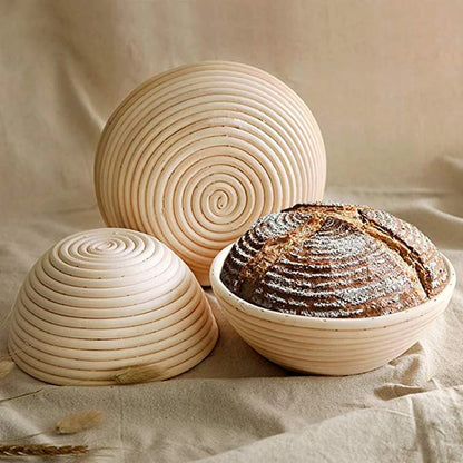 UPORS Rattan Bread Proofing Basket Natural Oval Rattan Wicker Dough Fermentation Sourdough Banneton Bread Basket for Baking