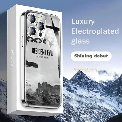 Resident Evil Requiem Phone Case For iphone 17 16 15 14 13 12 Pro Plus Max New Electroplated glass Case