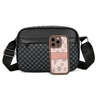 Casual Lightweight Business Shoulder Bags for Men PU Leather Messenger Bag Comfortable Wide Strap Crossbody Bags Designer Male