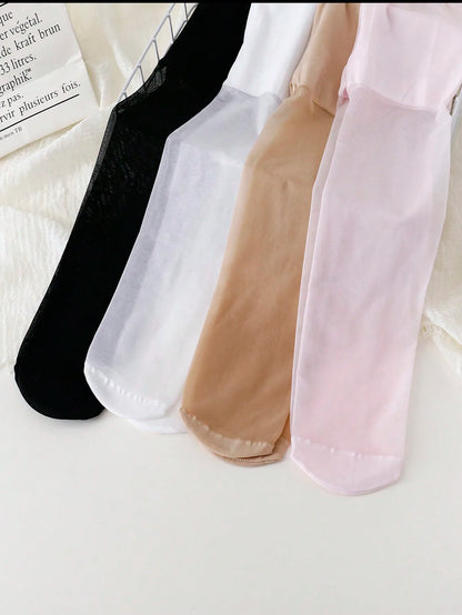 4pcs Summer Kids Pantyhose for Girls Fashion Solid Color Series Ballet Tights for Girls Soft Thin Breathable Leggings Stocking