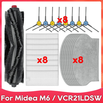 Compatible For ( Midea M6 / VCR21LDSW / Eureka NER600 ) Robot Vacuum Cleaner Part Roller Mian Side Brush Mop Filter Accessory