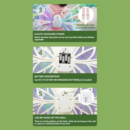 Halloween Children Electric Butterfly Wings Elf Wings Costume Magic Led bats Wing Cosplay Dress Up for Kids Cats Dogs