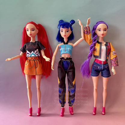 2025 NEW Kpop Demon Hunters Action Figure Vinyl Doll Toy Kawaii Huntrix Anime Figures Rumi Mira Zoey For Children Christmas Gift