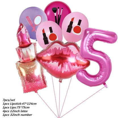 Cosmetics Makeup SPA Theme Party Decoration Tableware Set Paper Cup Plate Napkins Tablecloth Wedding Event Girls Birthday Favor