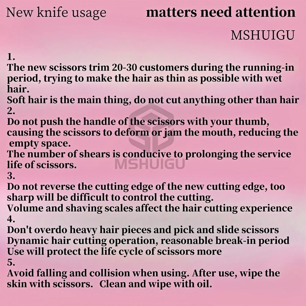 MSHUIGU professional barber Small size scissors 440C 5-5.5-6inch Multifunctional thinning shears Salon Tool Accessories