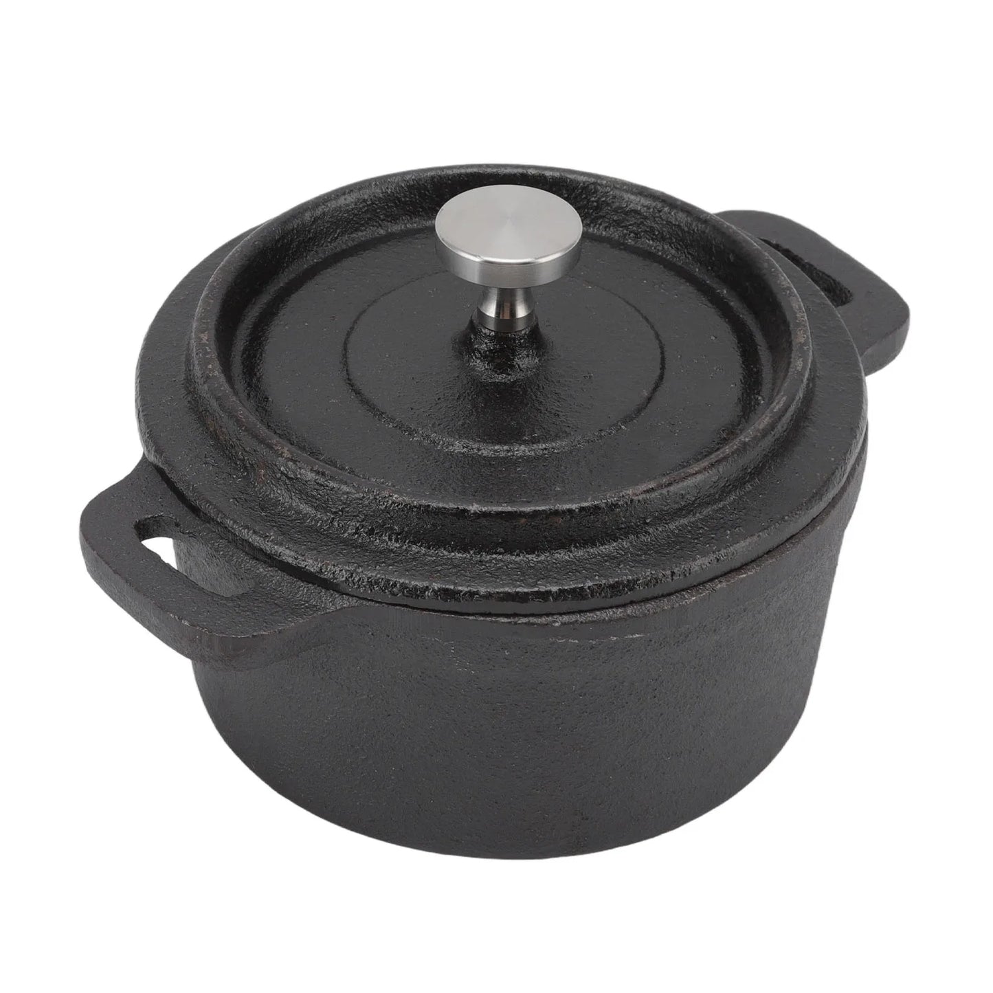 Cast Iron Pot Dutch Oven with Lid Double Traditional Thickened Cooker with Handle for Slow Cooking Barbecue Pasta Kitchen Tool