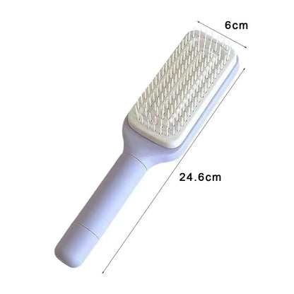 Large Massage Comb One-Key Self Cleaning Hair Brush Anti-static Scalp Massage Hair Comb Women Hairdressing Telescopic Comb