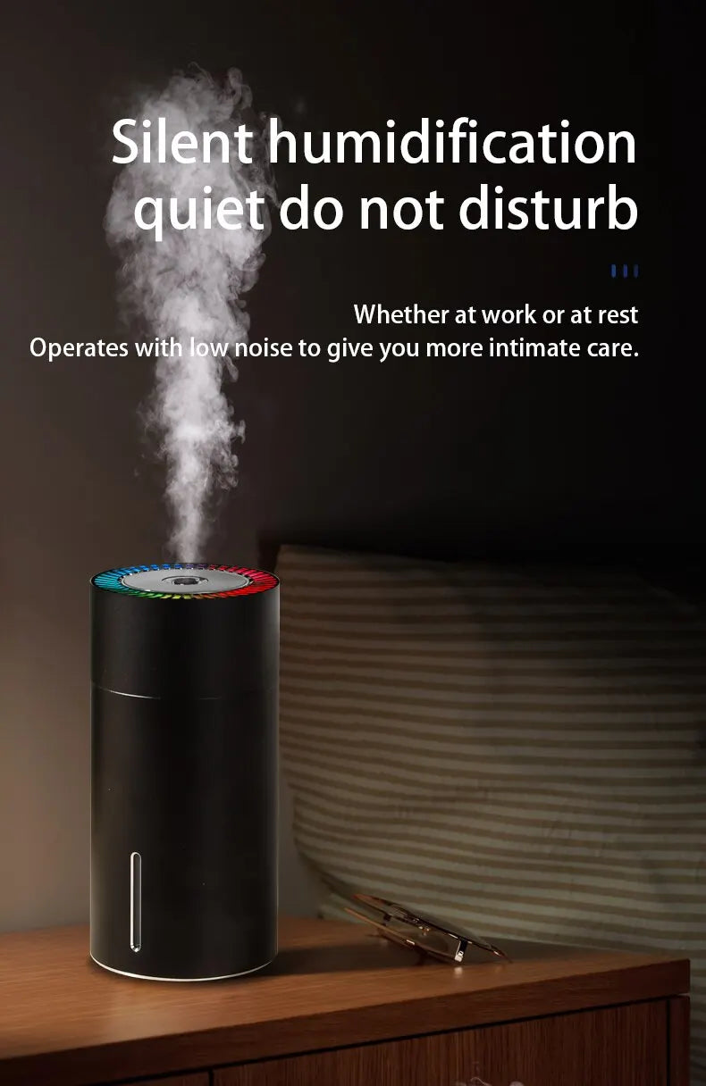 LED Light Aromatherapy Machine Humidifier Diffuser for Car Small Air Humidification Home and Bedroom Big Spray 260ml