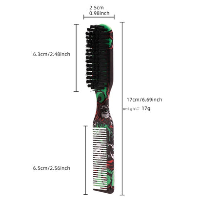 Barbershop Double Sided Brush Professional Face Neck Broken Hair Cleaning Brush Men Beard Styling Comb Salon Home Tools Supplies