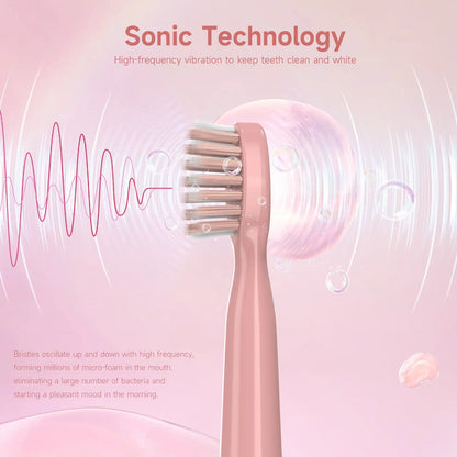 SEJOY Electric Sonic Tooth Brush for Adult USB Rechargeable Electric Toothbrush Washable with 7 pcs Replacement Heads