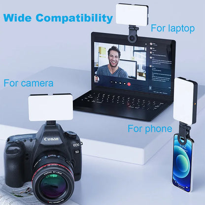 LED RGB Video Light Phone Fill Light Rechargeable Portable Lanterns 2000MAh Ajusted 3 Modes 2700-6500K Portable Selfie Lighting