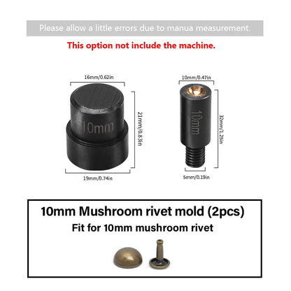 WUTA Manual Button Installation Tool Mute Punching Mushroom Rivets, Eyelet Hand Pressing (without /with Machine) DIY Craft Tools