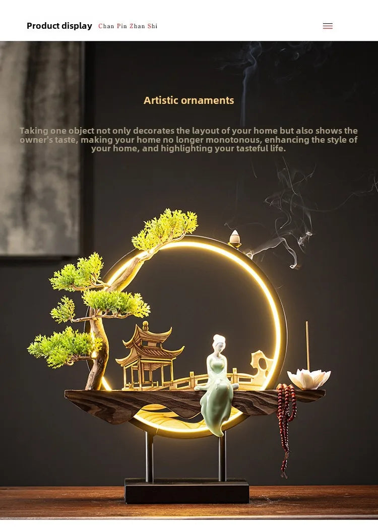 Hot Sell Backflow Incense Burner Home Decor Light Circle for Zen Yoga Meditation home fragrance Aromatherapy Festival Gift