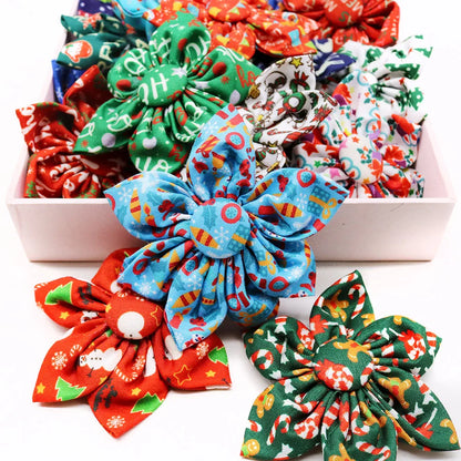 20/40PCS Winter Dog Bowties Removable Pet Dogs Bow Ties For Christmas Party Bulk Pet Grooming Accessories For Dogs and Cats