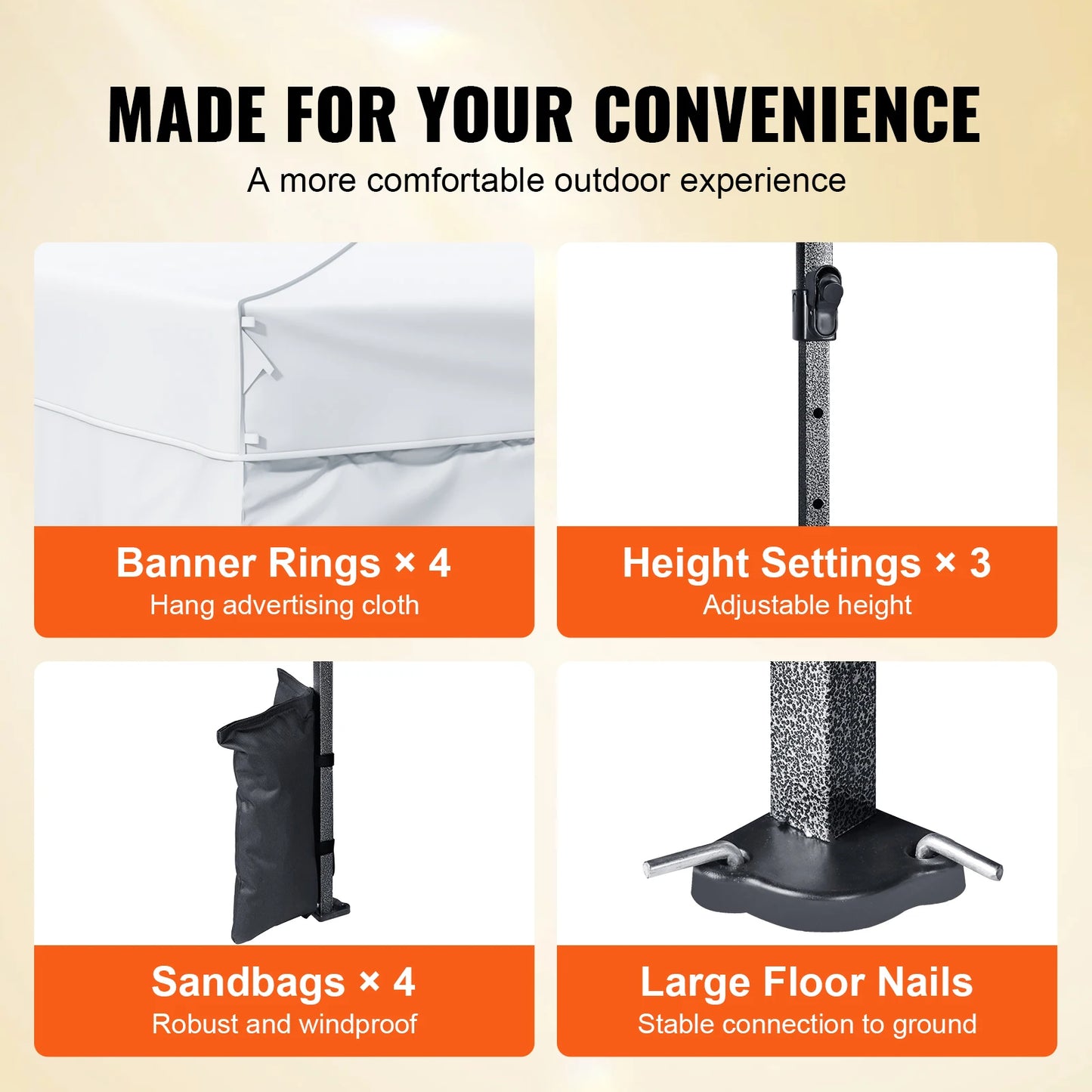 VEVOR 10x10 FT Pop up Canopy with Removable Sidewalls Portable Gazebo & Wheeled Bag  UV Resistant Waterproof Tent for Patio